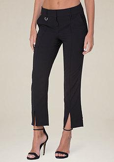 Bebe Vented Flare Crop Pants