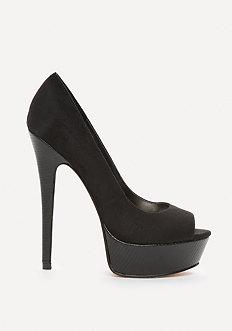 Bebe Helenaa Suede Peeptoe Pumps
