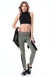 Bebe Logo Contrast Mesh Leggings