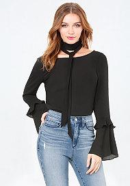 Bebe Layered Bell Sleeve Top
