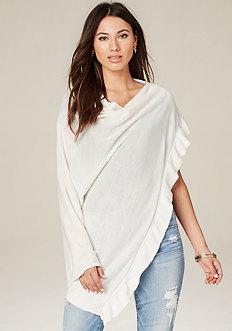 Bebe Asymmetric Knit Poncho