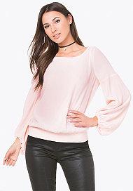 Bebe Poet Sleeve Blouson Top