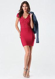 Bebe Studded Bandage Dress