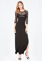 Bebe Logo Lace Detail Maxi Dress