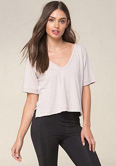 Bebe Double V Crop Tee