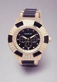 Bebe Enamel Link Watch