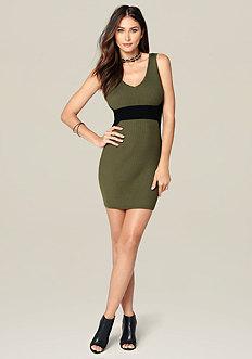 Bebe Aubree Double V-neck Dress