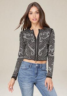 Bebe Bianca Studded Jacket