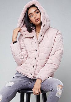 Bebe Faux Fur Puffer Jacket