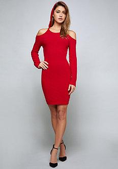 Bebe Logo Cold Shoulder Dress