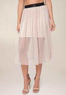 Bebe Kenna Dotted Mesh Skirt