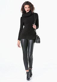 Bebe Horizontal Rib Cowl Sweater