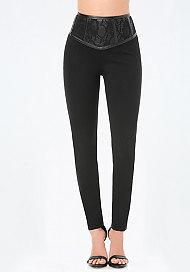 Bebe Lace Corset Waist Leggings