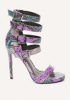 Bebe Theda Faux Snake Sandals