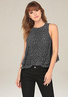 Bebe Paige Print Mesh Top