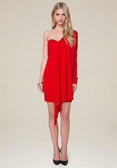Bebe Draped One Sleeve Dress