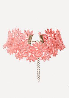 Bebe Scrolling Lace Choker