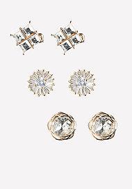 Bebe Geo Stud Earring Set