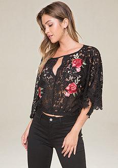 Bebe Lisa Lace Top