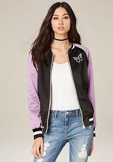 Bebe Butterfly Bomber Jacket