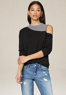 Bebe Single Cold Shoulder Top
