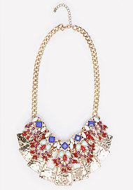 Bebe Embellished Plates Necklace