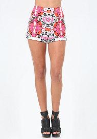 Bebe Print Scuba Cuffed Shorts