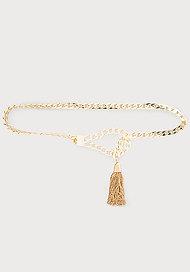 Bebe Hook & Tassel Chain Belt