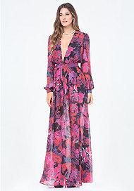 Bebe Print Slit Shorts Gown