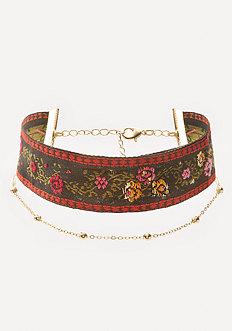 Bebe Flower & Chain Choker Set