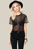 Bebe Pearlescent Bead Tee