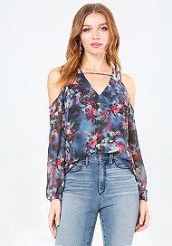 Bebe Print Multi-strap Top