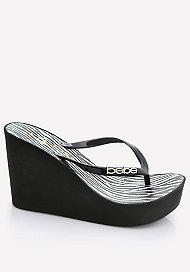 Bebe Zebraland High Flip Flops