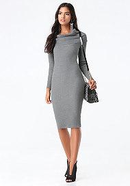 Bebe Cowl Neck Sweater Dress