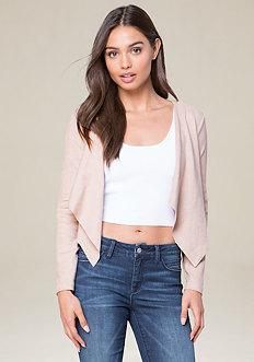 Bebe Faux Suede Crop Jacket