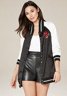 Bebe Elongated Bomber Jacket