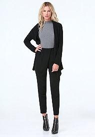 Bebe Crepe Draped Coat