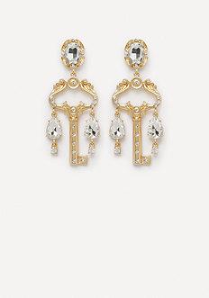 Bebe Crystal Key Drop Earrings