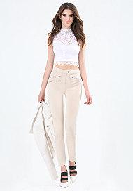 Bebe Faux Suede Zip Pants