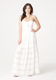 Bebe Lace Mesh Maxi Dress
