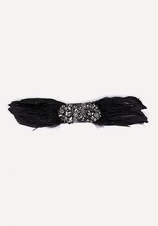 Bebe Feather & Crystal Belt