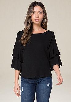 Bebe Brushed Rib Knit Top