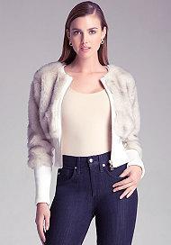 Bebe Faux Fur Crop Jacket