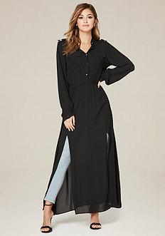 Bebe Military Maxi Dress