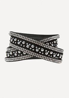 Bebe Crystal Stud Wrap Bracelet