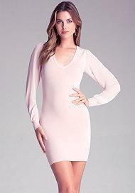 Bebe Contrast Sleeve Dress