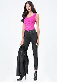 Bebe Diamond Stitch Scoop Top
