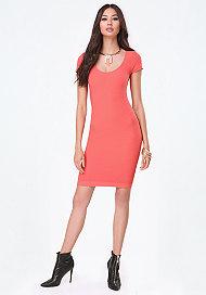 Bebe Melani Mesh & Ottoman Dress