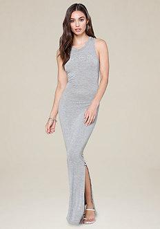 Bebe Logo Heathered Maxi Dress