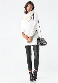 Bebe Fuzzy Off Shoulder Sweater